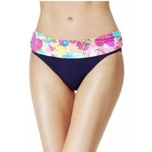 Anne Cole Signature Women’s Brights Hipster Bikini Bottoms Navy Blue NEW S 2 4